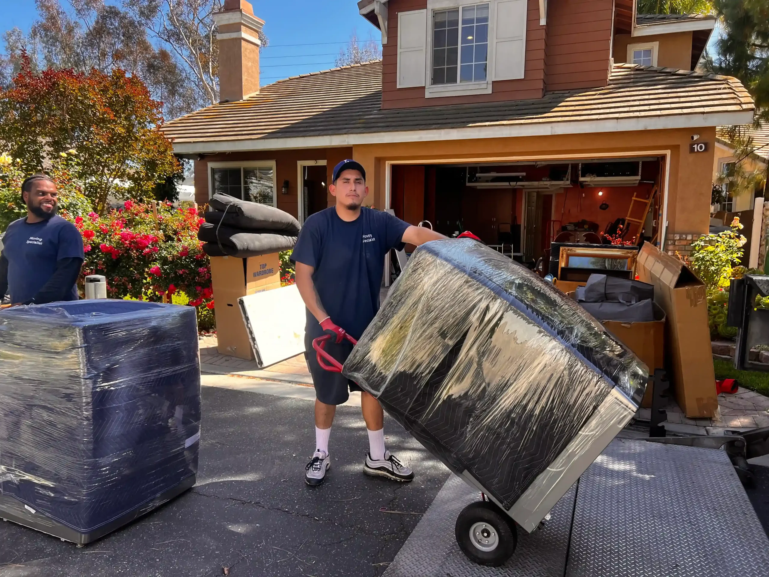 Huntington Beach movers loading boxes